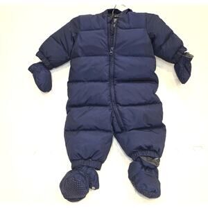 NWOT Baby Gap navy zip up winter snow‎ suite sz 0-6 mo